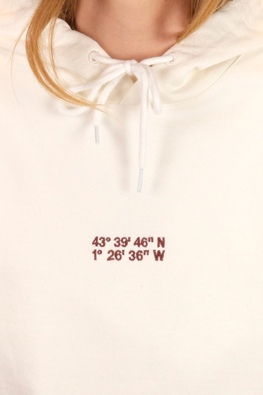 Hoodie "Coordonnées 2024" - Blanc