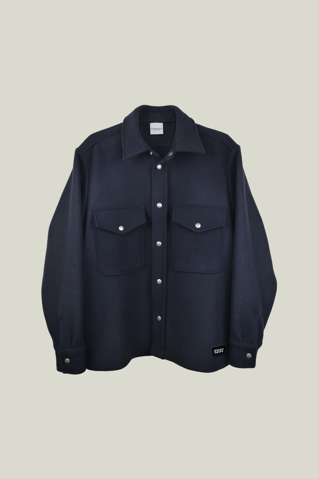 Veste surchemise en laine "Cold Morning" - Bleu marine