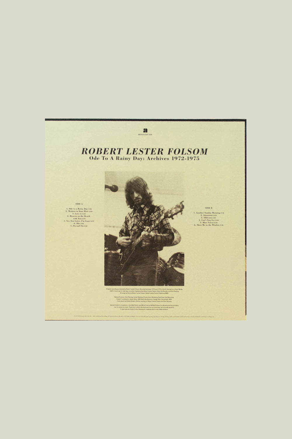 Robert Lester Folsom - Ode To A Rainy Day, Archives 1972-1975 LP