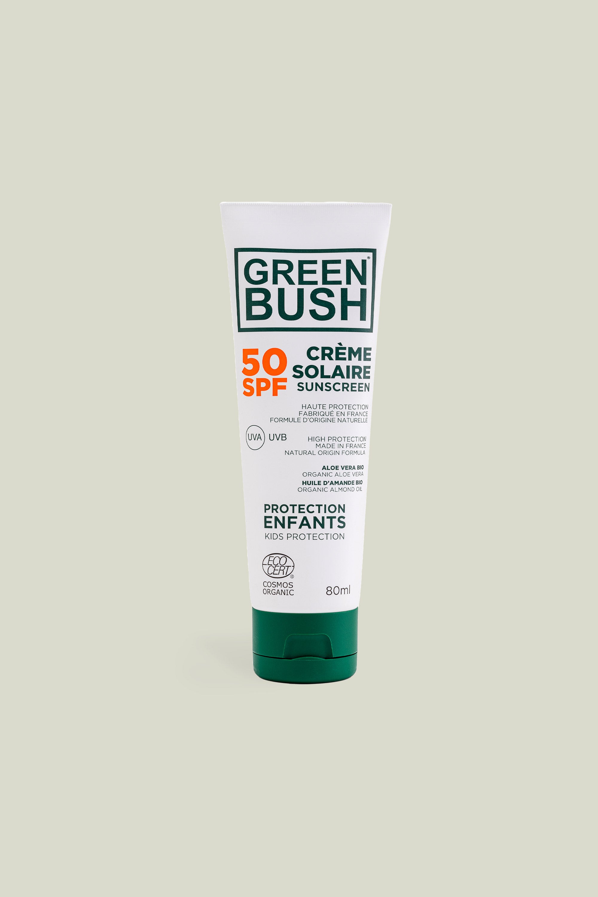 Crème solaire SPF 50 - Greenbush - 80ml