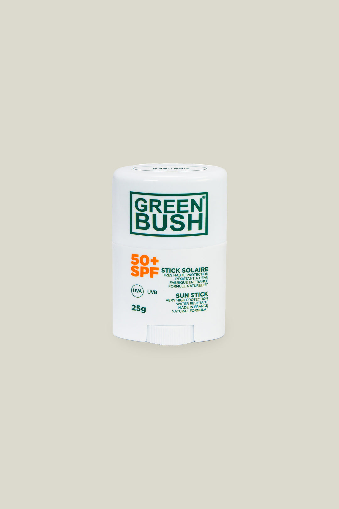Stick solaire blanc SPF50 - Greenbush - 25g