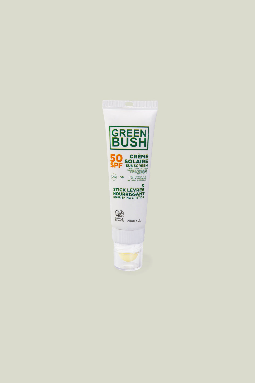 Combi : Crème solaire SPF50 + Stick lèvres nourrissant - Greenbush